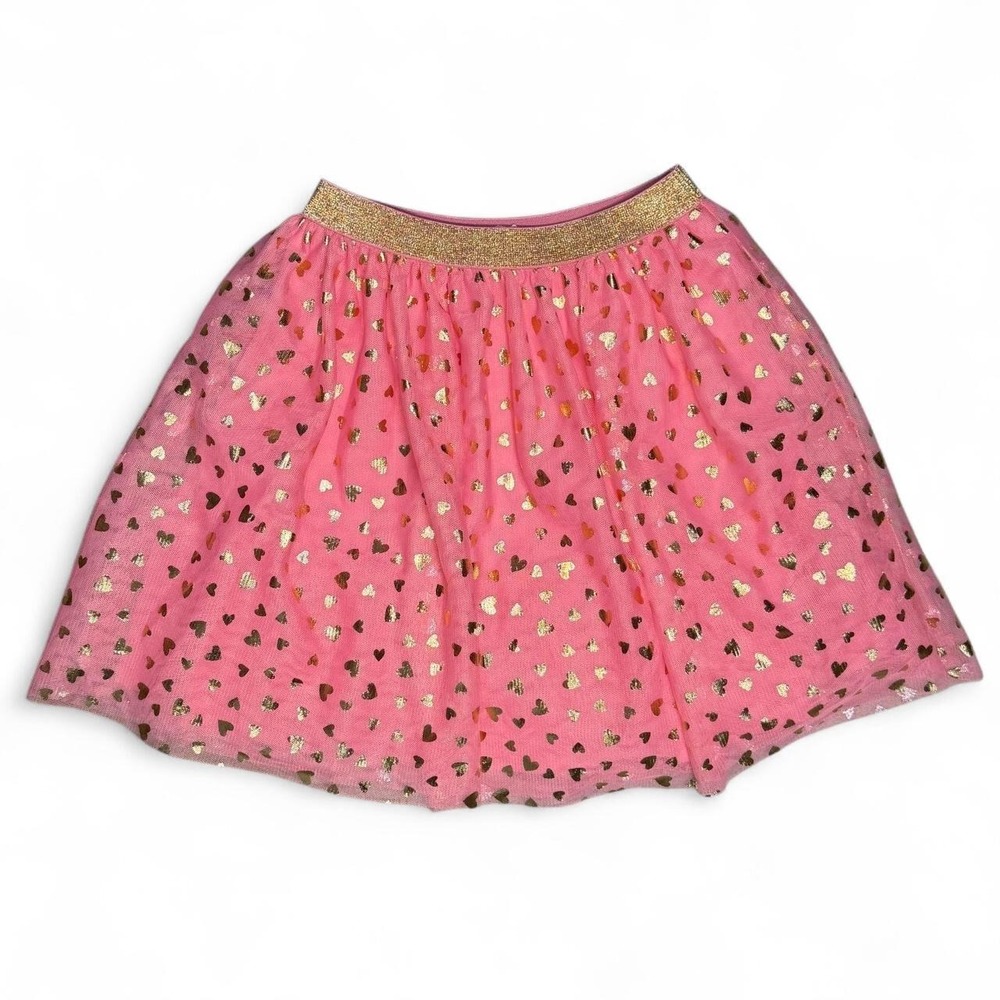 Girls Size 6 pink and gold heart dress up skirt